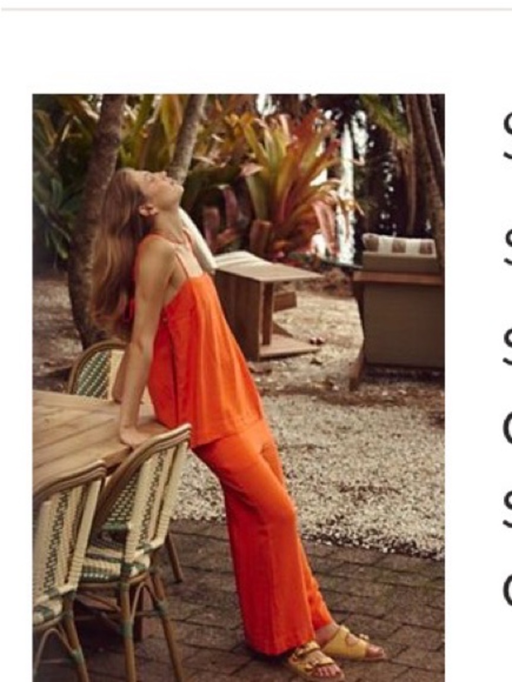 Free people Sightseer Linen set in Orange Trees.  NWT